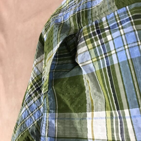 Men's EDDIE BAUER Pack It Tech Seersucker Button-Down Shirt MEDIUM - Picture 6 of 7